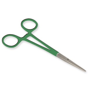 PINZA EMOSTATICA RETTA - anelli verdi - 16 cm