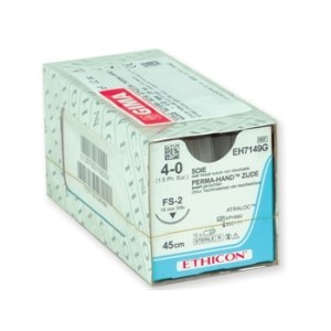 SUTURA SETA ETHICON PERMA-HAND - 4/0 ago 19 mm