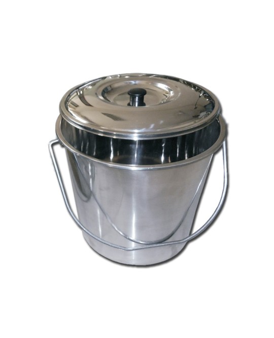 CESTINO ACCIAIO INOX con coperchio - 15 litri