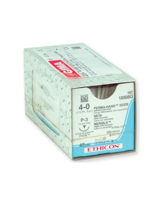 SUTURA SETA ETHICON PERMA-HAND - 4/0 ago 13 mm